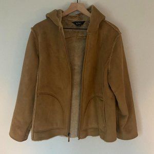 Faux Fur Lined Tan Suede Jacket